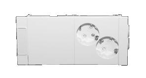 Fönsterbänkskanaler ProDuct vägguttag Kopplat 2-vägs vägguttag Monteringsfärdigt 2-vägs vägguttag med märkfönster 14x46 mm, gavelstycke, täcklock, kopplingsdosa med dragavlastare samt 3 st