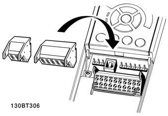 Dra ut kabeln. 5 1) Max. 0,4 x 2,5 mm Montering av IP55 / NEMA TYPE 12 (A5-hus) med nätfrånskiljare 5.2.11.