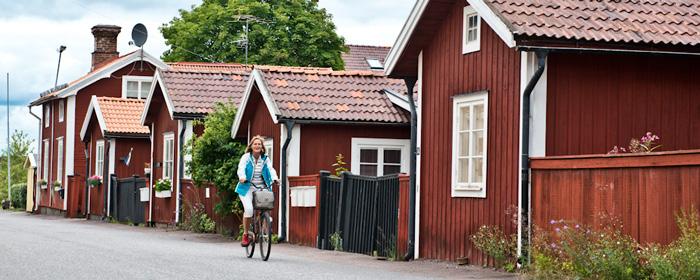 Här har inspiration hämtats från flertalet småstäder där äldre stadsdelar med låga och täta trähusområden, fasader i gatuliv, uthus utbyggda i tomtgräns och