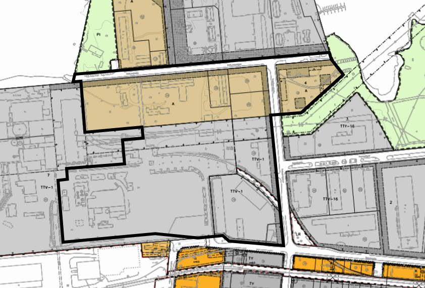 På det område som planläggs har i de gällande detaljplanerna som användningsändamålsbeteckningar anvisats Kvartersområde för kombinerade industri- och lagerbyggnader (TTV-1), Bostadskvarter (A),