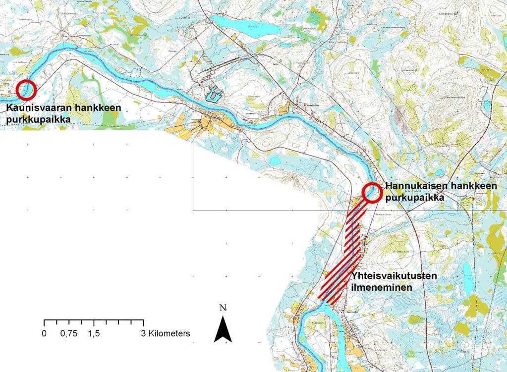 13 Vattendrag som finns på projektets influensområde och hör till direktivnaturtypen är på finska sidan Äkäsjoki (nedströms från Kuerjokis mynning), Valkeajoki (från Valkeajokis bassäng till