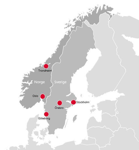 Dedicare i korthet Verksamhet i Sverige (1996) och Norge (2002) Dedicare har fem kontor.
