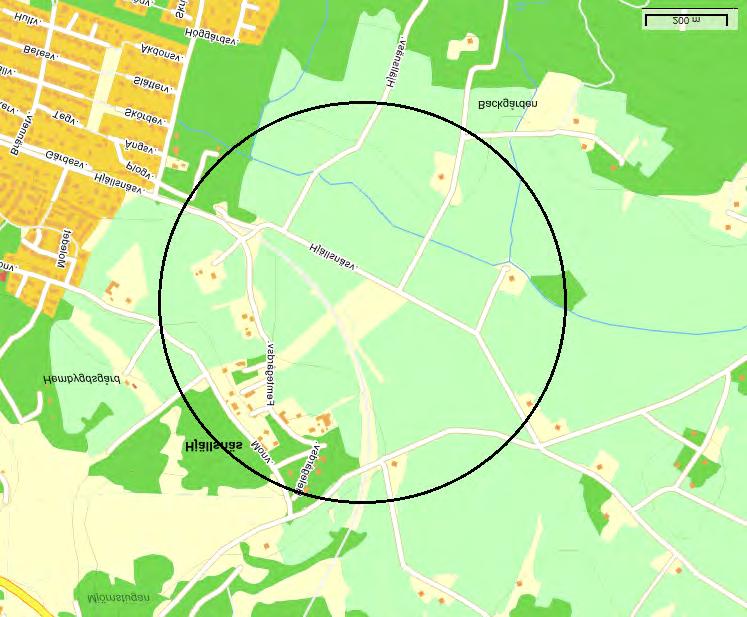 Markering av flygområde gällande Backlanda, Gråbo MFK modellflygfält: Flygområdet gäller inom det