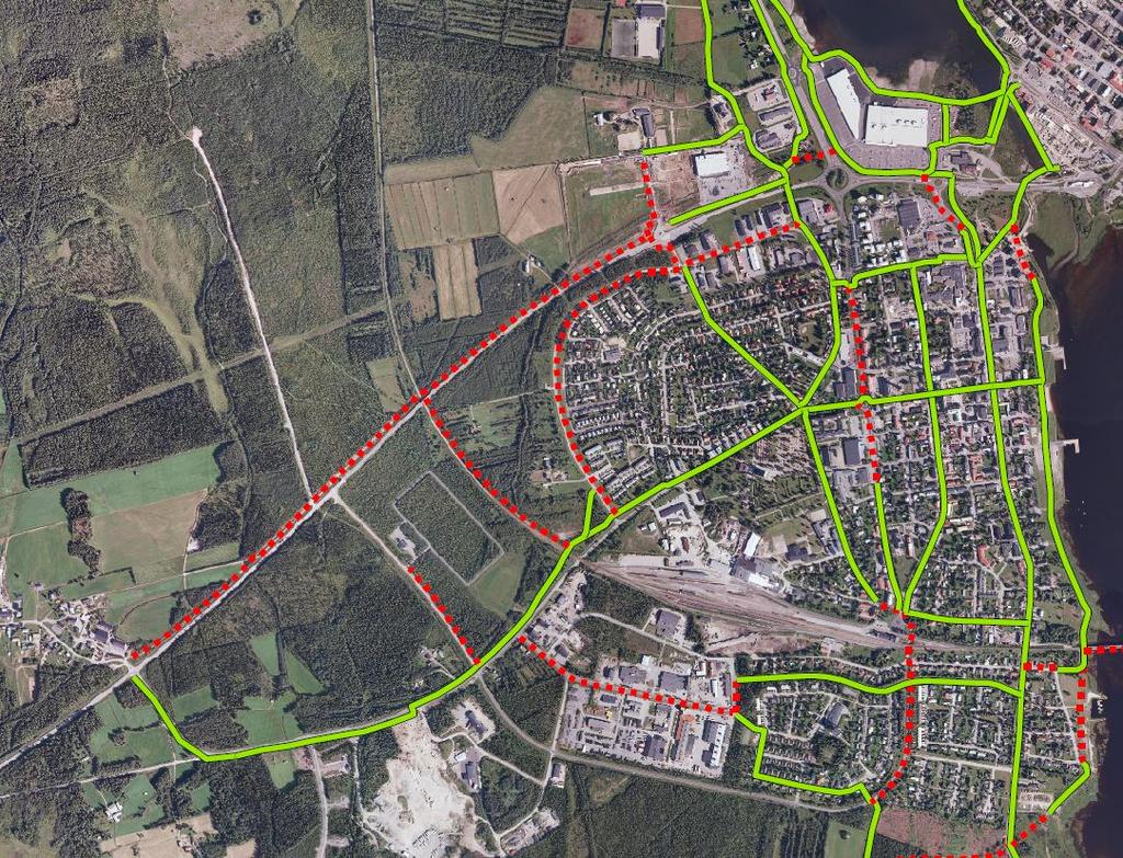 Trafik Lokalgator Området nås lätt från väg E4 och stadens lokalgator via Köpmansgatan, inga nya anslutningar till nationellt vägnät behövs och heller inga nya genomfartsgator.