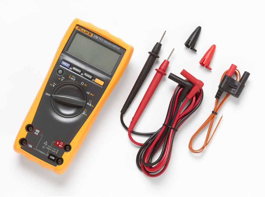 Beställningsinformation Fluke 179 digital multimeter med sann RMS Fluke 177 digital multimeter med sann RMS Fluke 175 digital multimeter med sann RMS Medföljande tillbehör Installerat 9 V-batteri