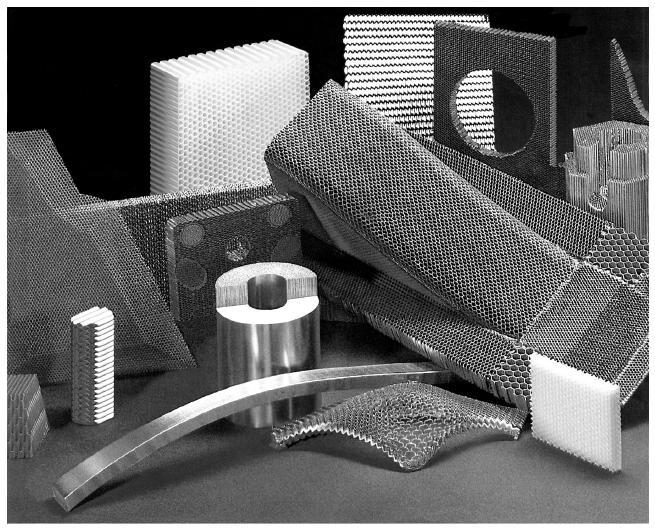 Figure 6.2. Aluminum, Nomex and thermoplastic honeycomb. http://www.advanced-composites.co.uk Honeycombs come in different shapes, but the most common honeycomb is the flat sheets type which is used as the core of the structure.