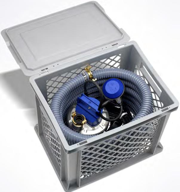 I en praktisk transportlåda har vi packat en liten effektiv Flygt SXM dräneringspup ed nivåvippa och kabel, tillsaans ed 6 eter PVC-slang (ed snabbkoppling) helt enkelt allt du
