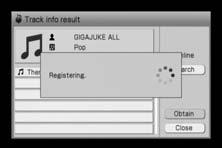 OPTIONS 3 Tryck på / / / för att välja [Obtain title info] [Album] och tryck på ENTER. Sökningen startar. När sökningen är klar visas resultatet.