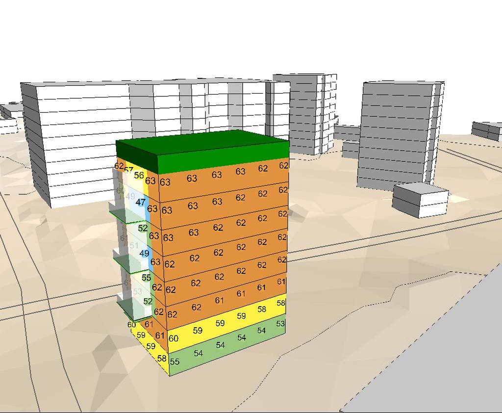 Pettersbergsgatan Pettersbergsgatan Jakobsgatan Jakobsgatan Riktvärde 60 dba ekvivalent ljudnivå (65 dba för lgh <35 m2)