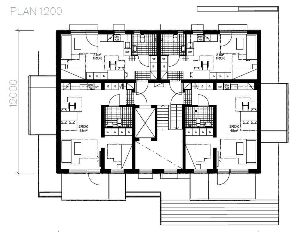 Mot Hus 2 Mot E18 2017-02-13, rev: 2019-01-25 sid 8 (11) Mot Jakobsgatan Figur 5. Planlösning, hus 1. Mot Pettersbergsgatan 7.2.1 Hus 1 Se bilaga 1 och 4.