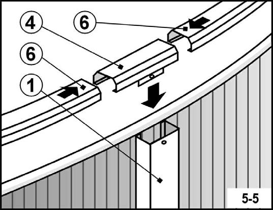 Ordningen ska vara följande (sett från från insidan av poolen): inlopp, packning, liner, plåt, packning, kontramutter.