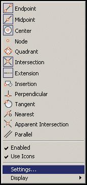 Verktygen i Object Snap, dvs knytning till vissa typer av punkter i de grafiska objekten, använder du inne i ett kommando, såsom Line-kommandot.