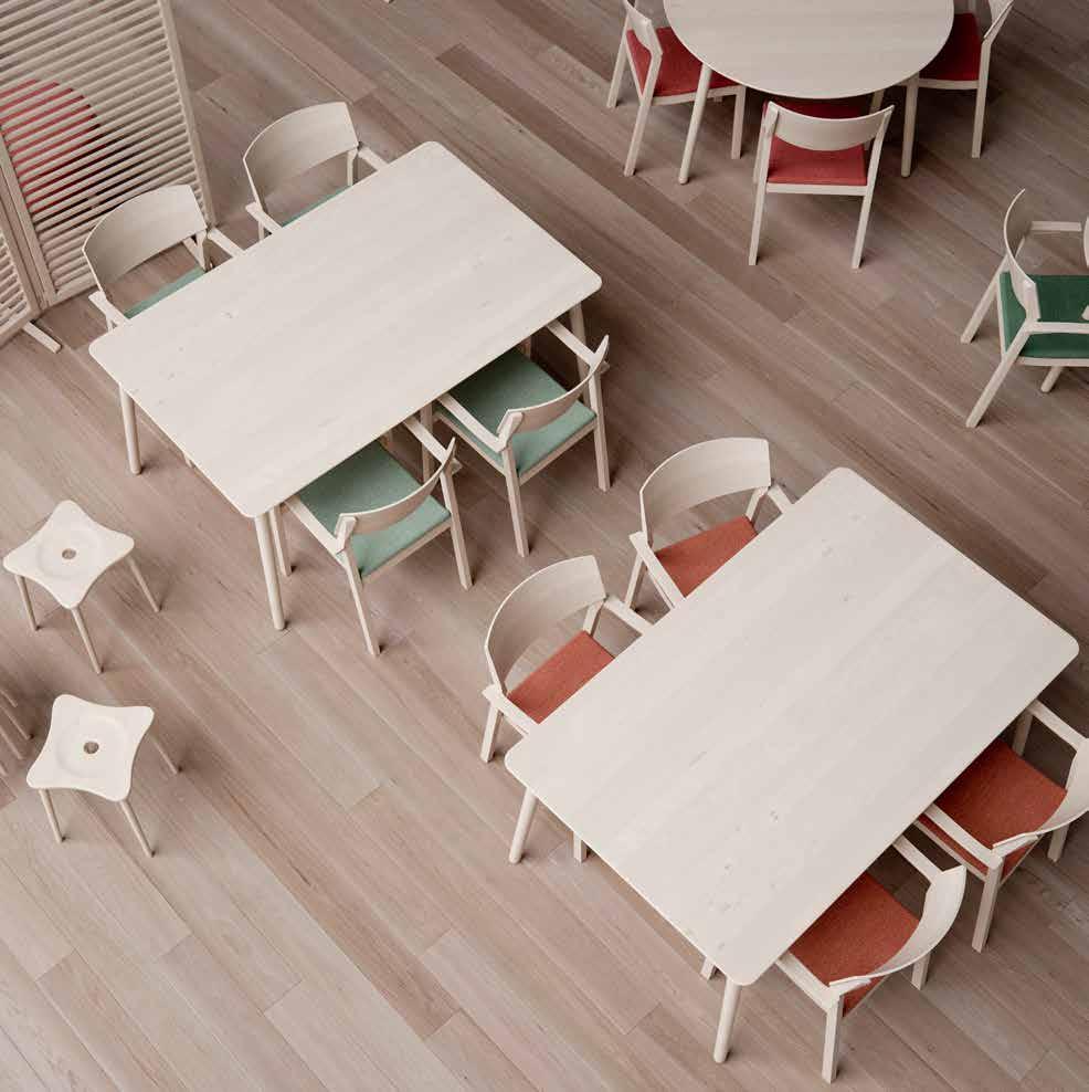 ALEX BORD Formgivare: / Staffan Lind Alex är Albins nya serie fasta bord i olika storlekar och former, både rektangulära och runda.