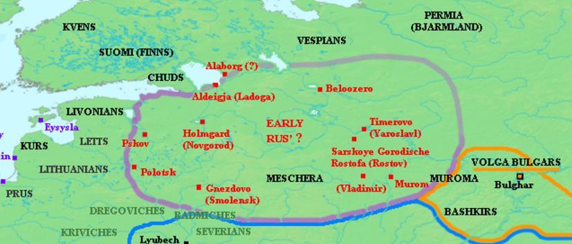 Översikt Rysslands historia: Ruskhaganatet 750-950 ca e.kr. År 6000 f.kr 2000 f.kr 1000 f.kr 500 f.