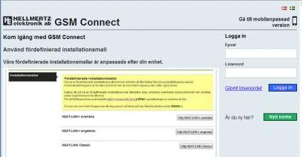 Programmera in systemet enligt kundens önsklista via SMS eller www.hellmertz.se\gsmconnect Registera enheten och programmera in trådlösa enheter, telefonnummerna, texter.