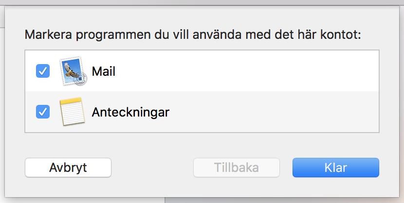 4. Om allt nu är korrekt visas följande fönster. Vi rekommenderar att låta båda kryssrutorna vara markerade. Klicka på Klar.