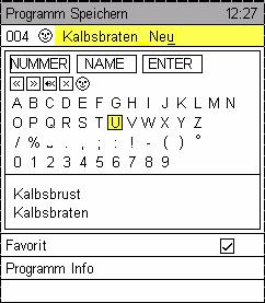 5.2 Programm Löschen Programm aus der Programmliste aufrufen und mit OK bestätigen. Manuelle Eingabe - Gruppe Programm löschen Programm löschen Favoriten Im Eingabefeld Zeit bzw.