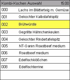 8. Kombi-Kochen Kombi-Kochen kann im manuellen sowie im Programmbetrieb angewählt werden. Es können verschiedene Gar-Programme zu verschiedenen Zeiten gestartet werden.