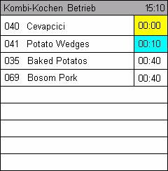 Bei einem Mehrschritt-Programm im letzten Garschritt definierten Active Temp Vorgang. Manuelle Eingabe wie unter Abs. 3.