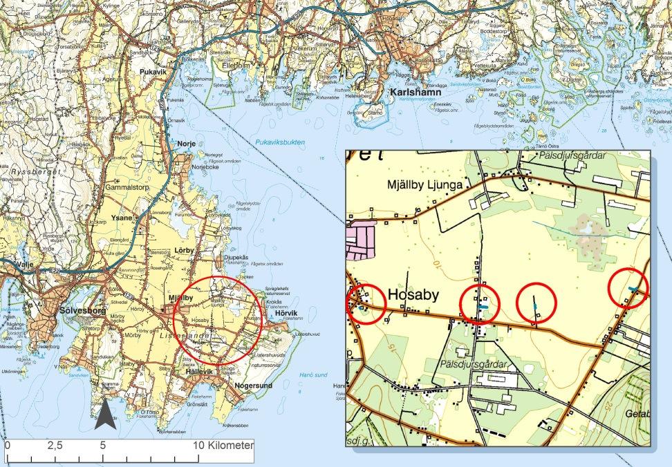 Bakgrund Inför planering av ny VA-ledning vid Hosaby, Sölvesborgs kommun uppdrog länsstyrelsen åt Blekinge museum att genomföra en särskild utredning i anslutning till ledningssträckningen (Lst Dnr