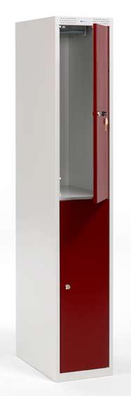Module med with 255 mm breda wide dörrar. doors. 2 lockers skåp i höjd. in height. Pulverlackerad Powderlacquered stomme frame och and dörrar. door. 1740 mm Dörrstopp. Door stop.