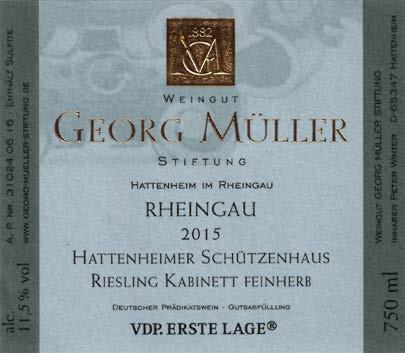 Tyskland, Rheingau Georg Müller Stiftung Året är 1882 och Georg Müller, grundaren av den då berömda vinkällaren Mateus-Müller, bestämmer sig för att grunda Georg Müller.