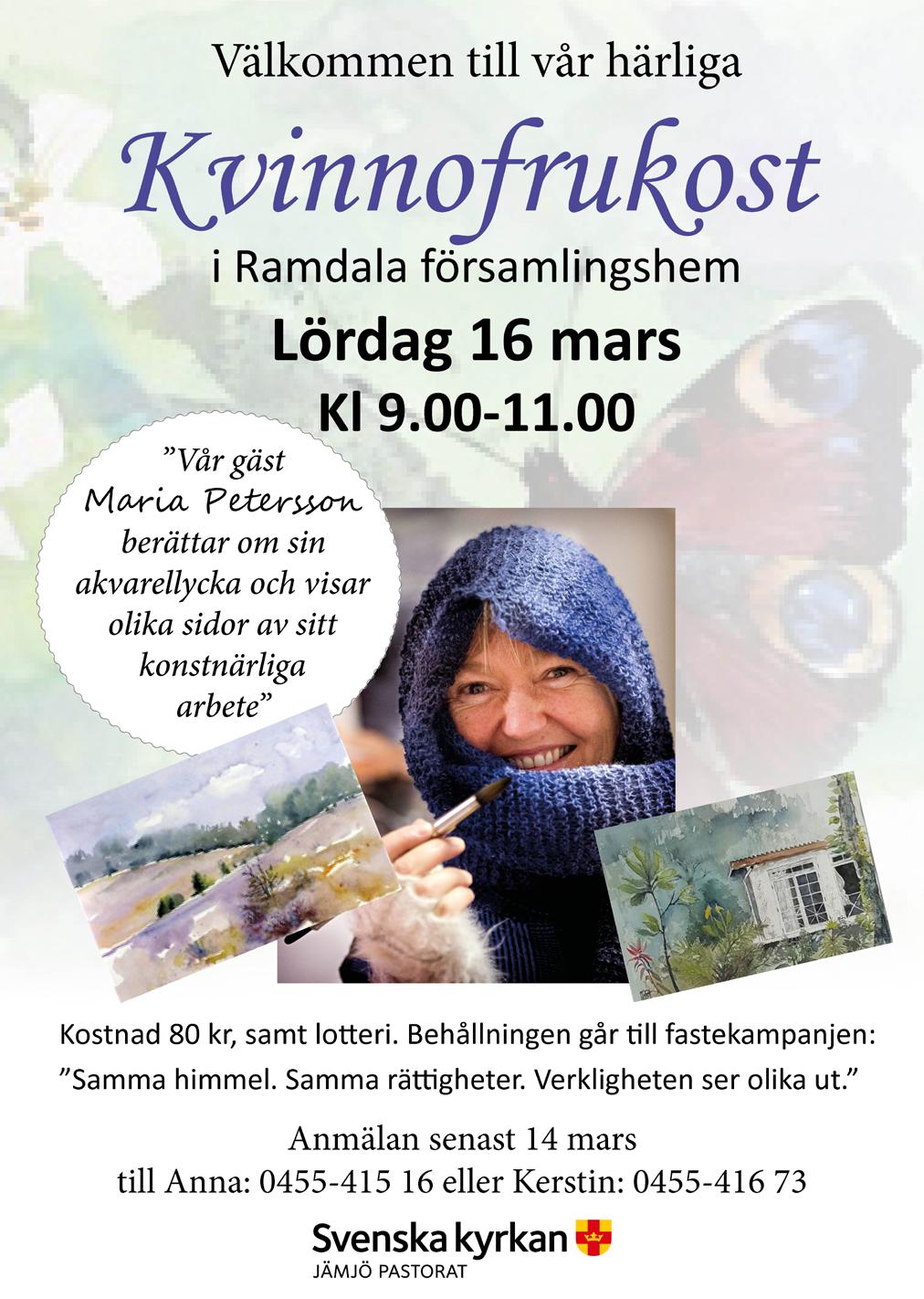 Kören medverkar även i vår Ekumensiska lovsångsgudstjänst i Ramdala kyrka den 22/4 kl 18.00. För hela programmet se hemsidan. Anmälan senast 29 mars till: kerstin.ringberg@gmail.