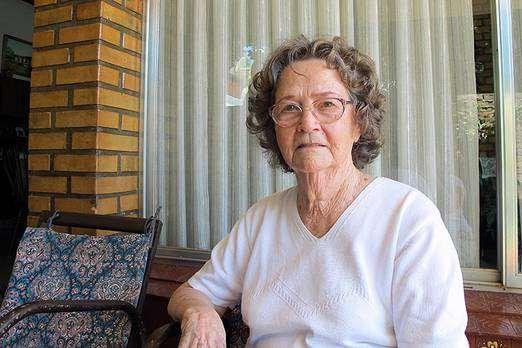 Agda Mercedes Pettersson, 82. Foto: EVA JACOBSSON Bakgrunden är viktig Agda Mercedes Pettersson, 82, bor i en vacker villa inne i Oberá.