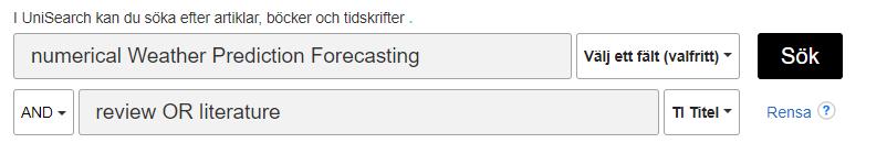 Vetenskapliga publikationer Artikelsök i UniSearch Begränsa till: Tillgänglig via LiU Akademiska peer review-tidskrifter Titel fält & ämnesfält Pröva även med fler sökord som du varierar