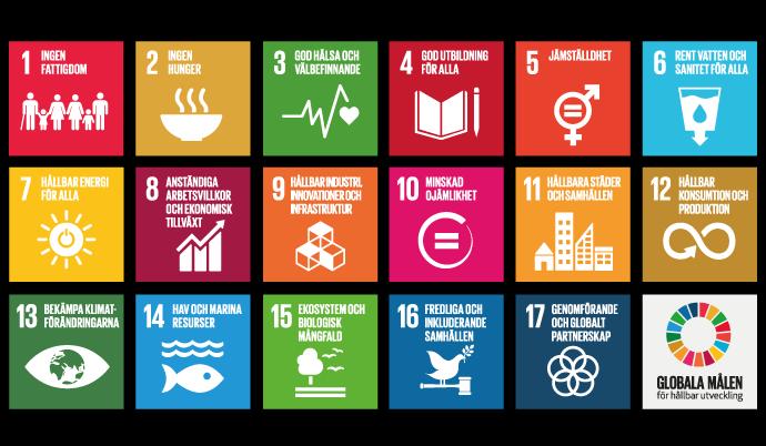 Agenda 2030 Under 2015 beslutade FN:s medlemsländer att förbinda sig till 17 globala hållbarhetsmål.