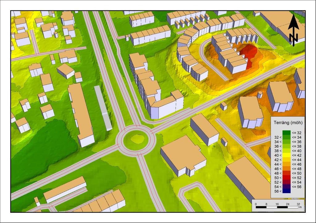 Beräkningens omfattning Den ekvivalenta och maximala ljudnivåer från vägtrafiken har beräknats för förväntade framtida trafikmängder (2030).