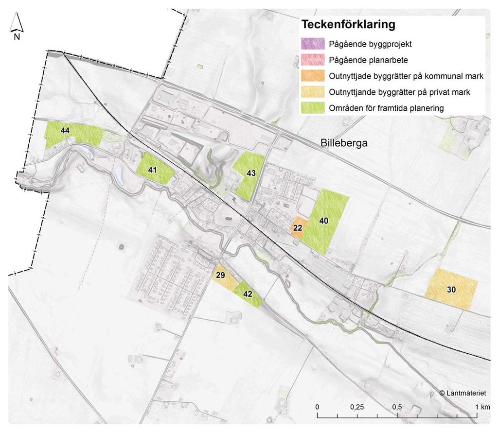 Planer för möjliga bostäder i Billeberga Figur 76. Planer för möjliga bostäder i Billeberga. Källa: Svalövs kommun.