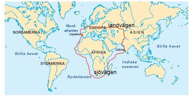 Sidan 61 Portugal och Spanien utforskar världen 29. a) siden, ädelstenar och kryddor b) Därför att de färdades lång väg och bytte ägare längs vägen.