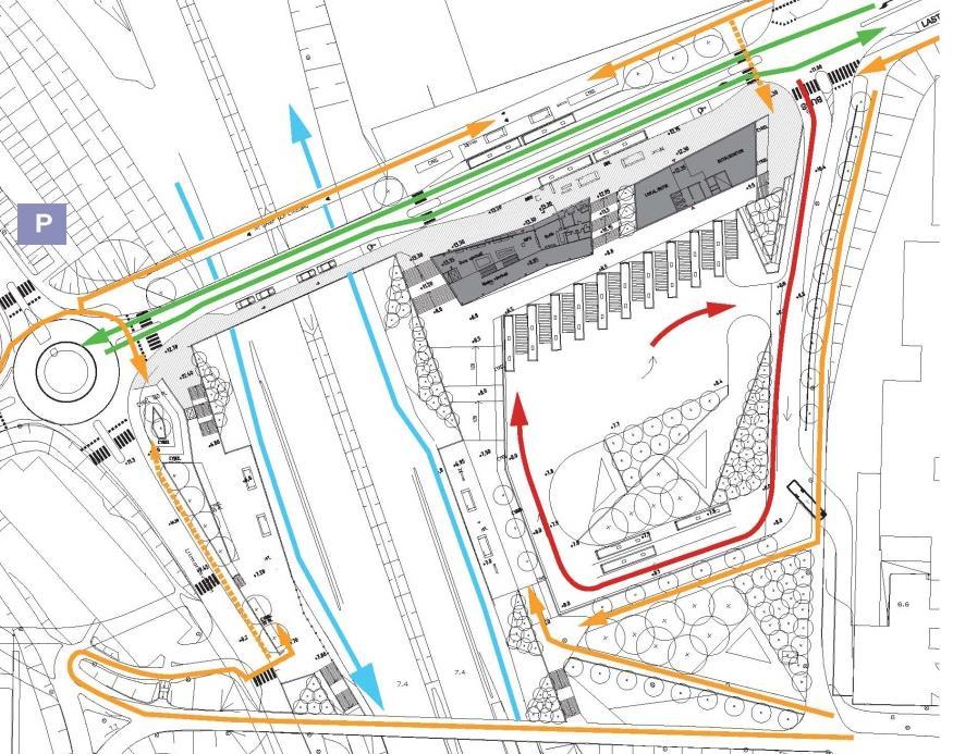 Utformning av resecentrum utgår från de befintliga motorvägshållplatser som ligger kvar i sina nuvarande lägen utmed E6.