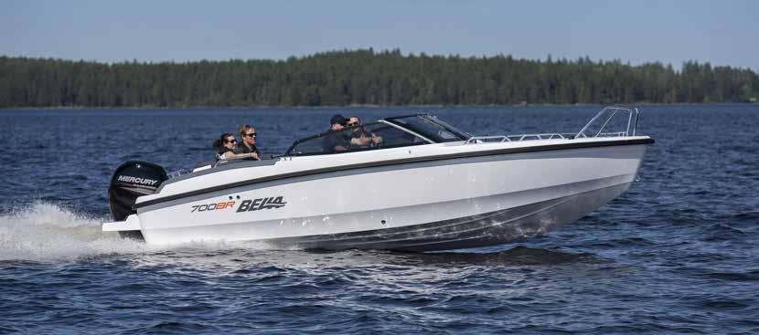 BELLA 700 BR / PRIS STANDARD BÅT UTAN MOTOR... 300 400 B700BR + MERCURY F150 EXLPT EFI...467 700 B700BR + MERCURY V6-175 XL DTS... 507 900 B700BR + MERCURY V6-200 XL DTS.