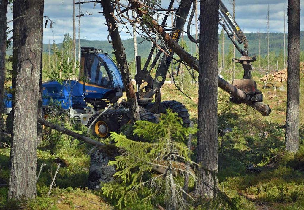 Tabell 1. Bränsleförbrukning i svenskt skogsbruk, 2014. Total förbrukning och procentuell andel per åtgärdstyp samt aggregerat till ett genomsnitt per m 3 uttaget virke.
