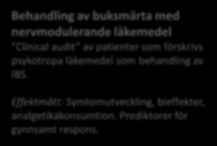 Effektmått: Symtomutveckling kort- och långsiktigt (år). Prediktorer för svar på behandling.
