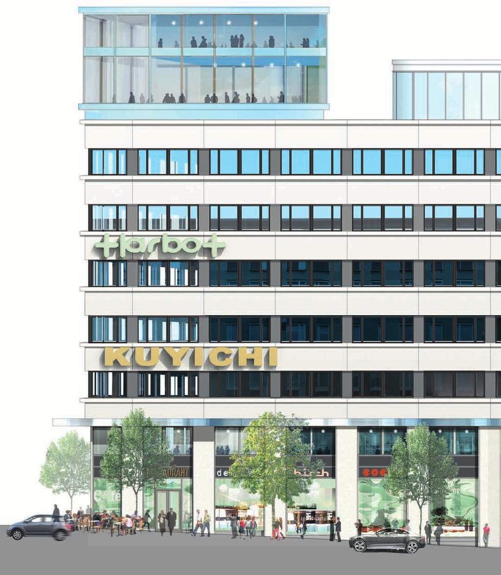 Horisontellt snitt kontor plan 6 10 Fasadutsnitt mot Norra Stationsparkens östvästliga axel och gallerians övre