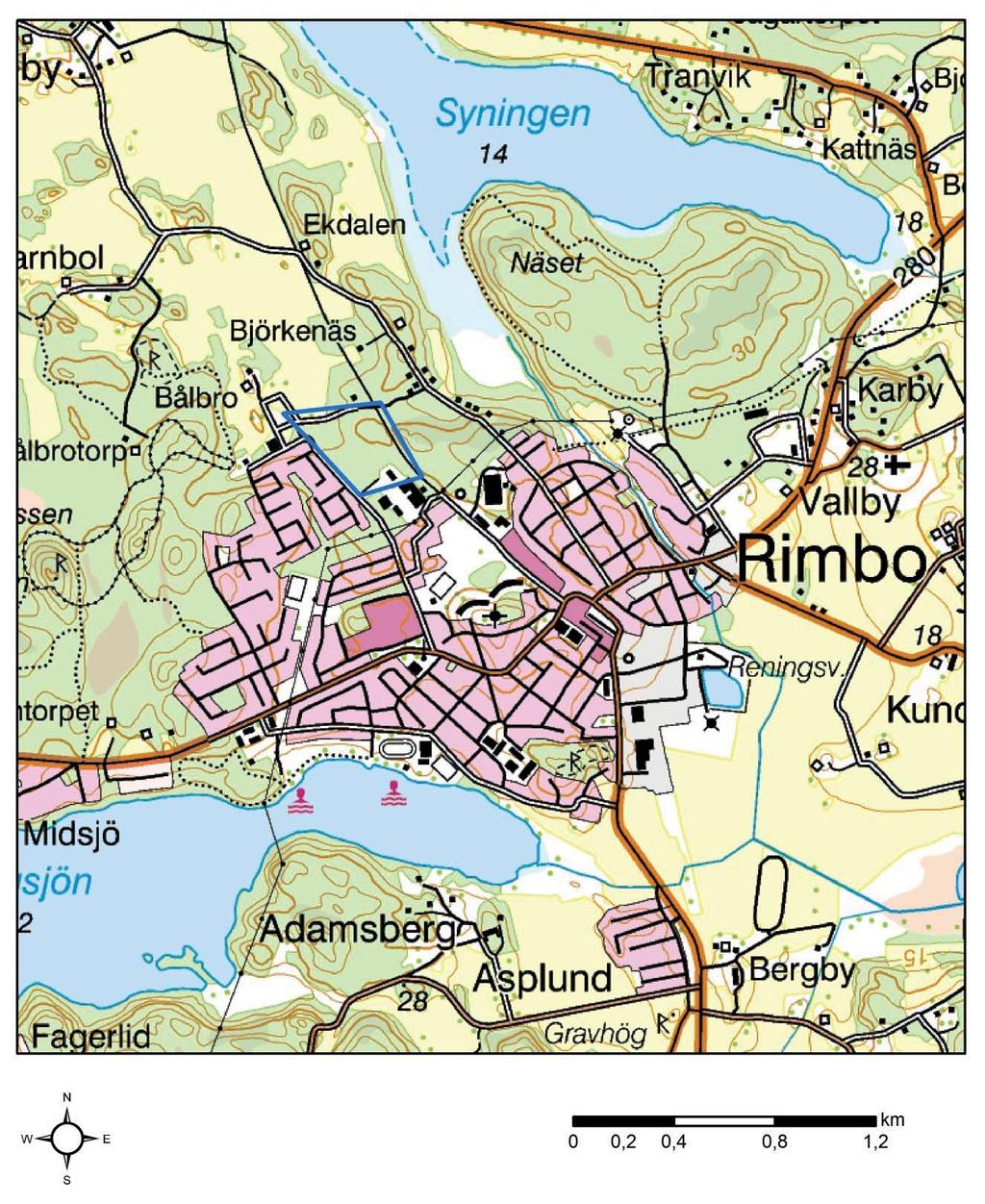 Inledning Upplandsmuseet utförde under oktober 2015 en arkeologisk utredning, etapp 1 och 2 inom fastigheten Rimbo-Tomta 7:1 i Rimbo socken i Norrtälje kommun inför kommande