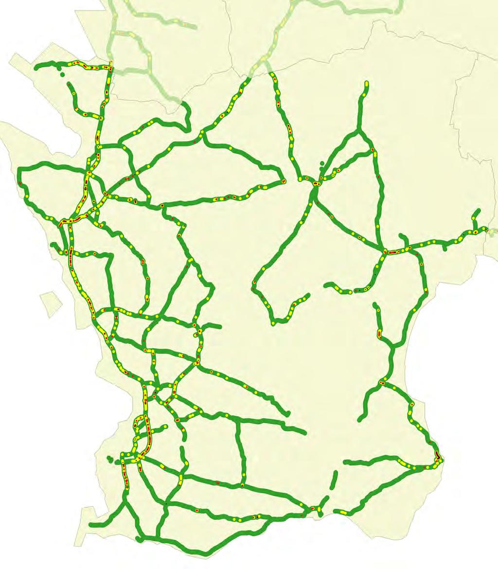Vägkvalitetskarta Skåne 2018 Area: 11 302 km 2