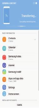 Om du vill använda Smart Switch ska du starta appen Inställningar och trycka lätt på Moln och konton
