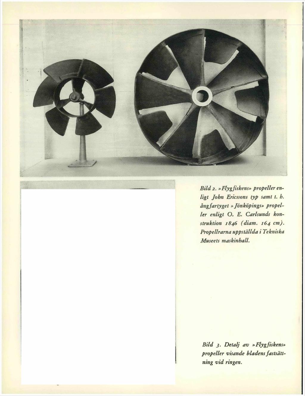 Bild 2.»Flygfiskens» propeller enligt John Ericssons typ samt t. h.