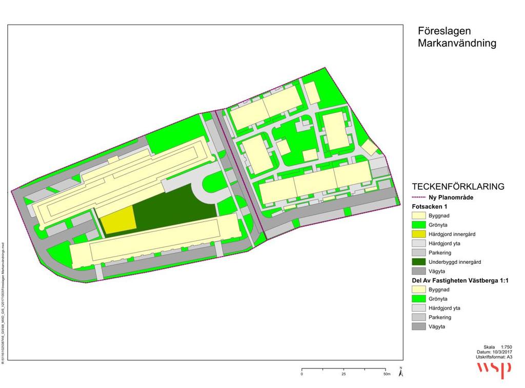 Figur 12 Markanvändning inom planområdet efter exploatering.