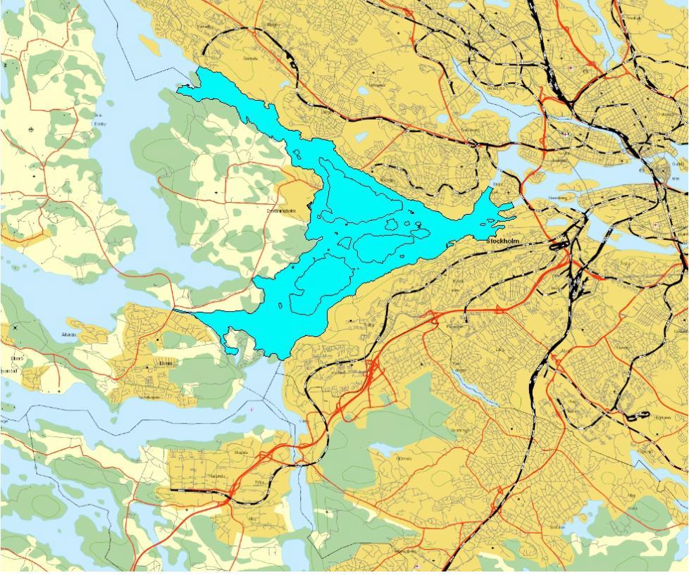 Mälaren- Fiskarfjärden är en av Vattenmyndigheten definierad vattenförekomst, se Figur 6.