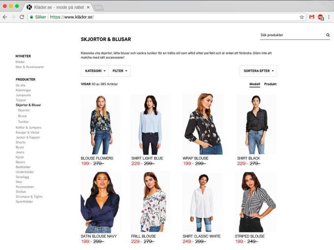Tack på förhand. Pernilla Brandt och Olivia Eriksson Vilken typ av kläder brukar du främst handla när du handlar kläder online?