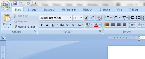 Om programmet Microsoft Office Word finns i menyn så vänsterklicka på det för att starta.