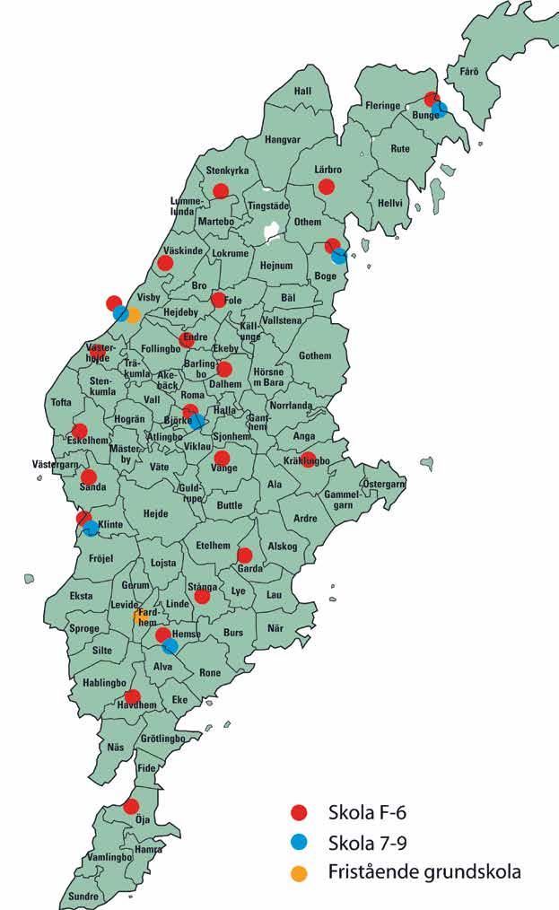 Här finns samtliga grundskolor på Gotland V N S Ö PRODUKTION Region Gotland.