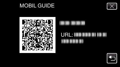 Inställningsmeny SETUP (video/stillbild) MOBIL GUIDE Visar QR-koden för åtkomst till den mobila användarguiden. 0 Portalsidan öppnas när QR-koden lästs korrekt.