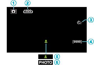 Indikationer på LCD-skärmen Stillbildsupptagning Videouppspelning A Stillbildsläge 0 Växlar mellan video- och stillbildsläge. B Bildstorlek BILDFORMAT (A sid.