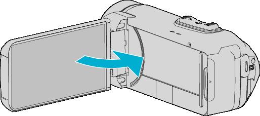 Komma igång Slå på enheten Öppna LCD-skärmen för att slå på enheten. För att stänga av strömmen, stäng LCD-skärmen.